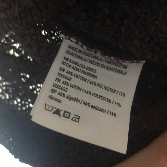 AE American Eagle Plum Purple Knit High Mock Neck Pullover Sweater - Picture 7 of 11